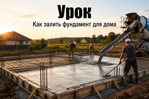 Заливка фундамента